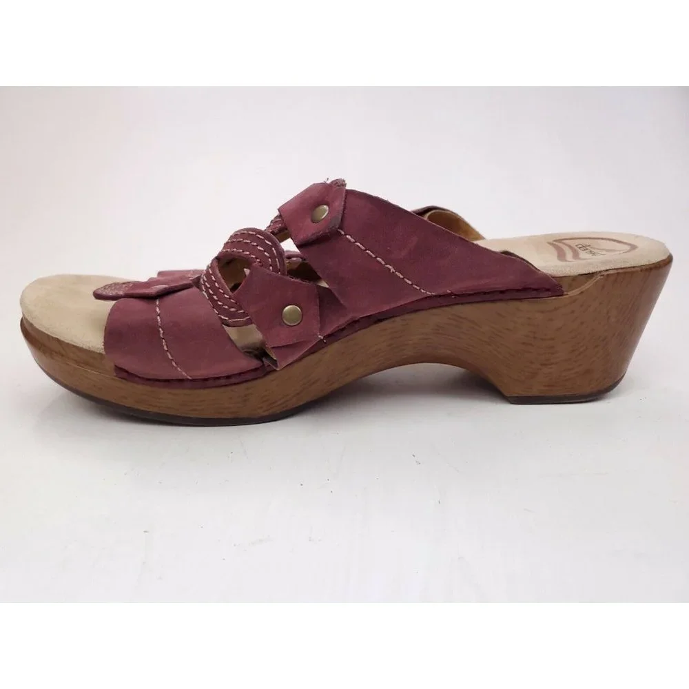 Dansko Serena Floral Leather Slip On Wedge Sandals Women’s US 11.5-12 EU 42
